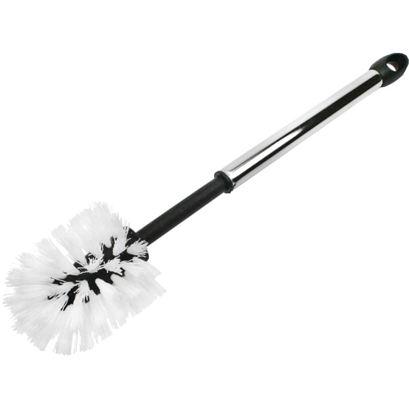 Peggy Perfect Brosse WC tige chromée, tête ronde, blanc/noir, 400 mm
